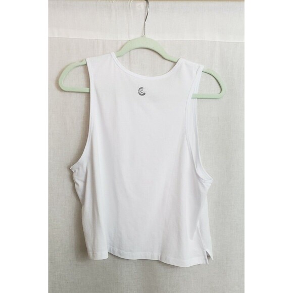 Johnny Was Calme Tank Top Boxy Women L Active White Workout Gym Casual Summer - Picture 3 of 5